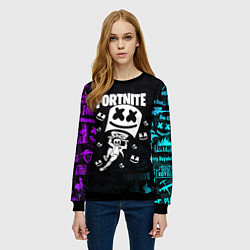 Свитшот женский Fortnite x Marshmello x Games, цвет: 3D-черный — фото 2