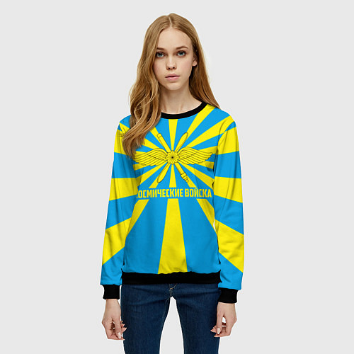 Женский свитшот Космические войска / 3D-Черный – фото 3