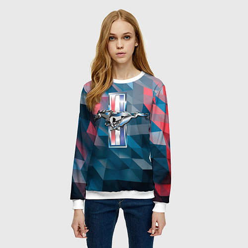 Женский свитшот Ford Mustang / 3D-Белый – фото 3