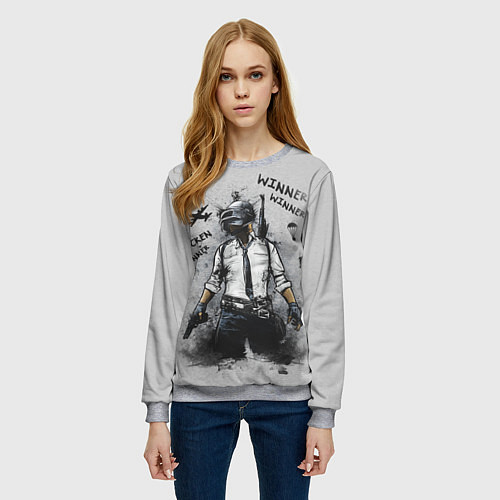 Женский свитшот PUBG / 3D-Меланж – фото 3