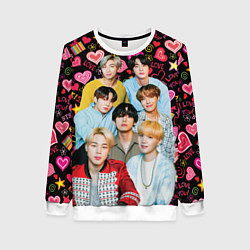 Свитшот женский I Love BTS, цвет: 3D-белый