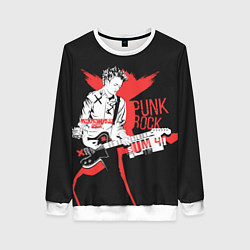 Свитшот женский Punk-rock, цвет: 3D-белый