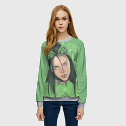 Свитшот женский Billie Eilish, цвет: 3D-меланж — фото 2
