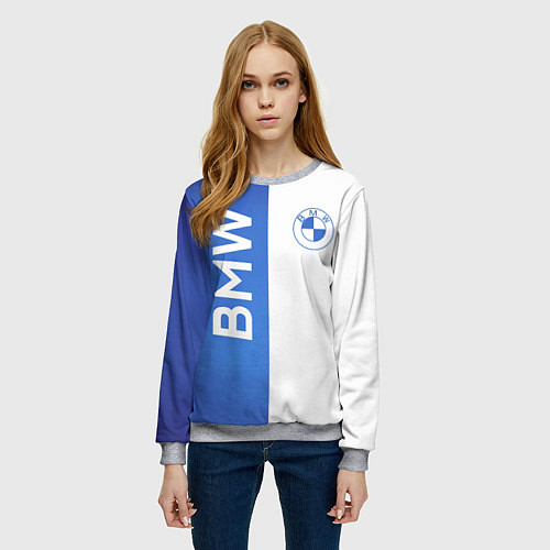 Женский свитшот BMW / 3D-Меланж – фото 3