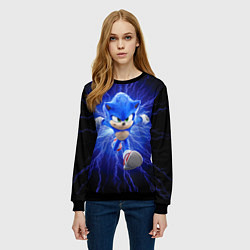 Свитшот женский SONIC, цвет: 3D-черный — фото 2