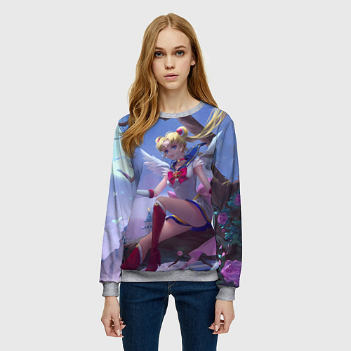 Женский свитшот СЕЙЛОР МУН / 3D-Меланж – фото 3