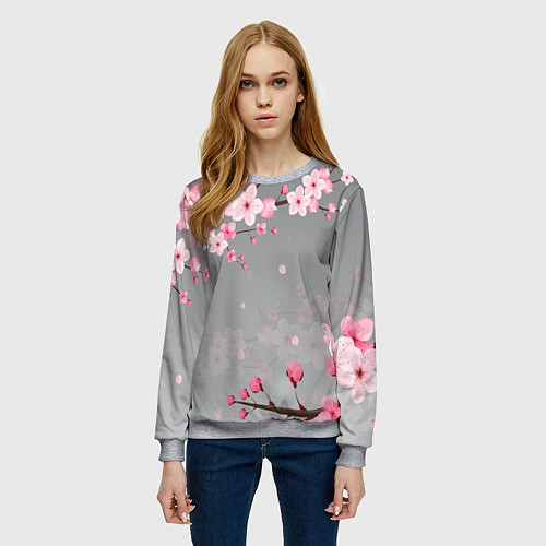 Женский свитшот САКУРА / 3D-Меланж – фото 3
