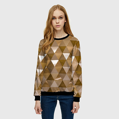 Женский свитшот Кристализация / 3D-Черный – фото 3