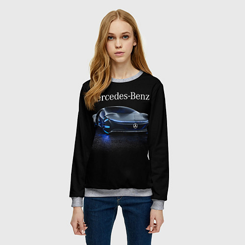 Женский свитшот MERCEDES / 3D-Меланж – фото 3