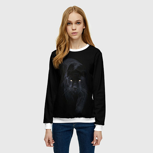 Женский свитшот Пантера / 3D-Белый – фото 3
