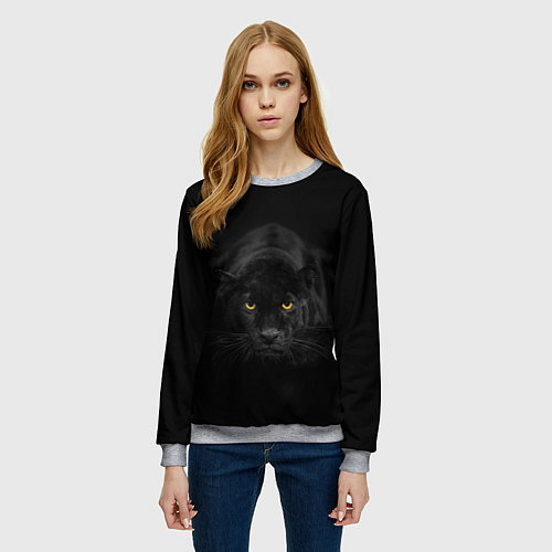 Женский свитшот Пантера / 3D-Меланж – фото 3