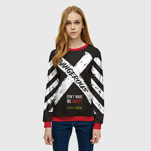 Женский свитшот Off-White: Dangerous / 3D-Красный – фото 3