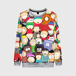 Свитшот женский South Park персонажи, цвет: 3D-меланж