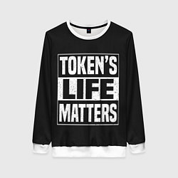 Свитшот женский TOKENS LIFE MATTERS, цвет: 3D-белый