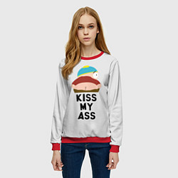 Свитшот женский Kiss My Ass, цвет: 3D-красный — фото 2