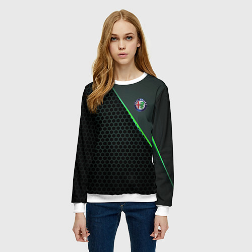 Женский свитшот Alfa Romeo / 3D-Белый – фото 3