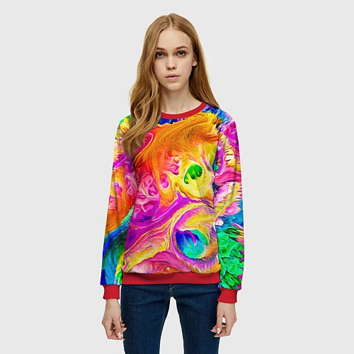 Женский свитшот TIE DYE / 3D-Красный – фото 3