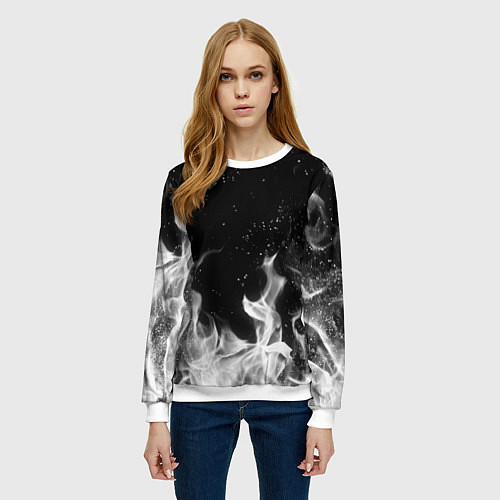Женский свитшот БЕЛЫЙ ОГОНЬ / 3D-Белый – фото 3