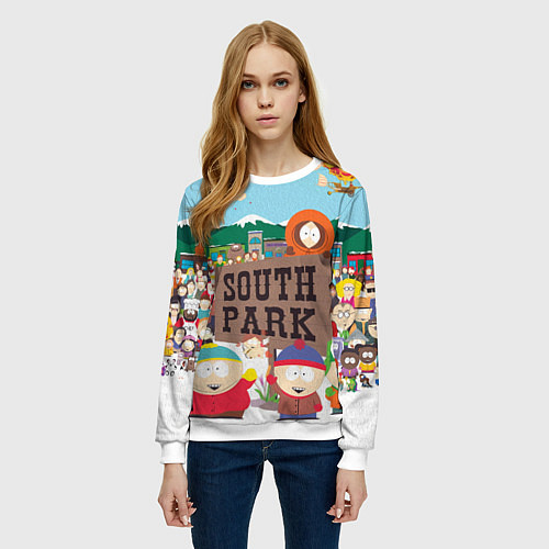 Женский свитшот Южный Парк / 3D-Белый – фото 3