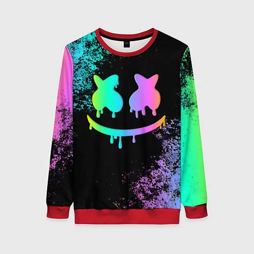 Женский свитшот Marshmello / 3D-Красный – фото 1