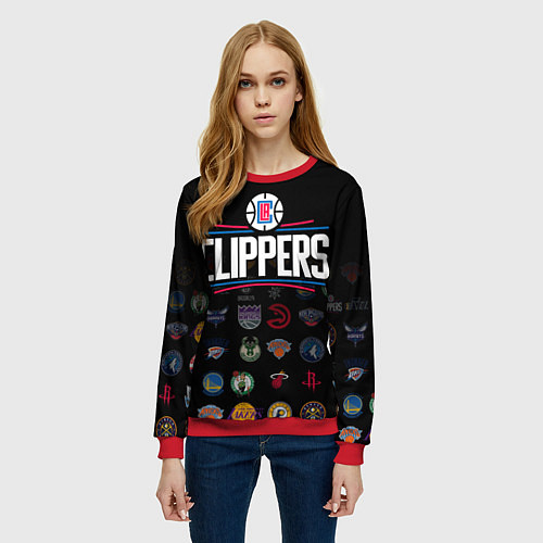 Женский свитшот Los Angeles Clippers 2 / 3D-Красный – фото 3