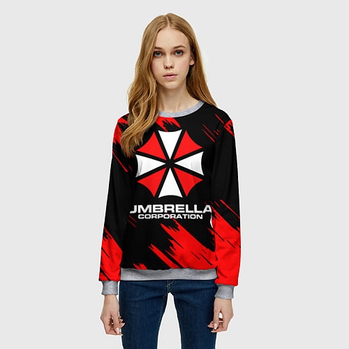 Женский свитшот Umbrella Corporation / 3D-Меланж – фото 3