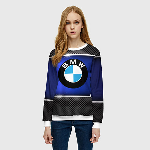 Женский свитшот BMW / 3D-Белый – фото 3