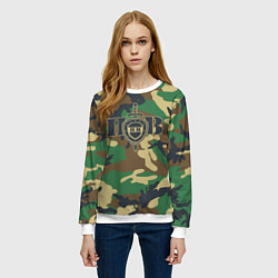 Свитшот женский Пограничные Войска камуфляж, цвет: 3D-белый — фото 2