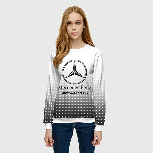 Женский свитшот Mercedes-Benz / 3D-Белый – фото 3