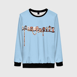 Свитшот женский Совы на ветке, цвет: 3D-черный