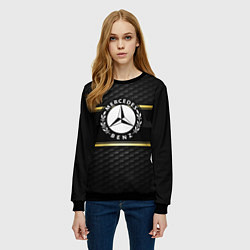 Свитшот женский Mercedes-Benz, цвет: 3D-черный — фото 2