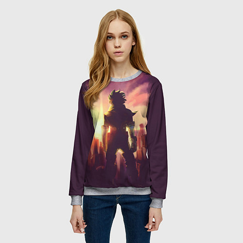 Женский свитшот Моя геройская академия / 3D-Меланж – фото 3