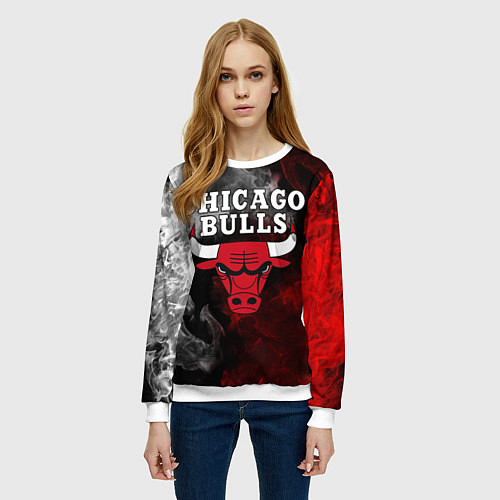 Женский свитшот CHICAGO BULLS / 3D-Белый – фото 3