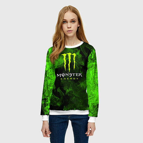 Женский свитшот MONSTER ENERGY / 3D-Белый – фото 3