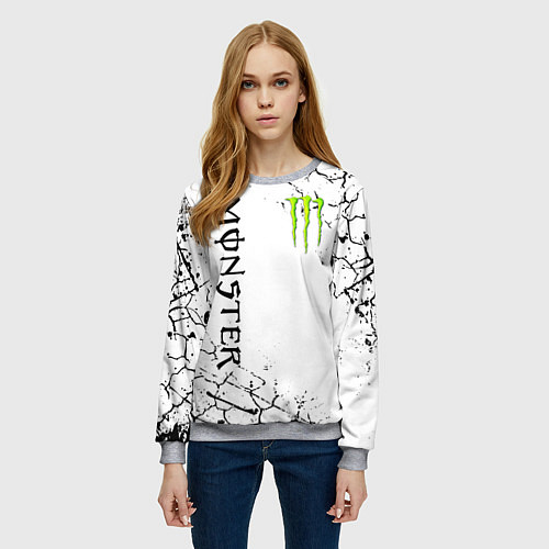 Женский свитшот MONSTER ENERGY / 3D-Меланж – фото 3