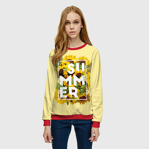 Женский свитшот Лето / 3D-Красный – фото 3