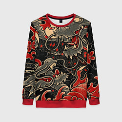 Свитшот женский Dsquared tatoo DRAGON, цвет: 3D-красный