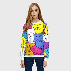 Свитшот женский МИЛЫЕ КОТЯТКИ, цвет: 3D-белый — фото 2