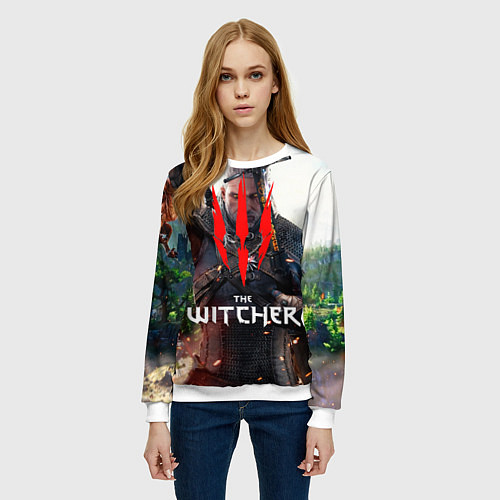 Женский свитшот The Witcher / 3D-Белый – фото 3
