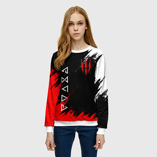 Женский свитшот The Witcher / 3D-Белый – фото 3