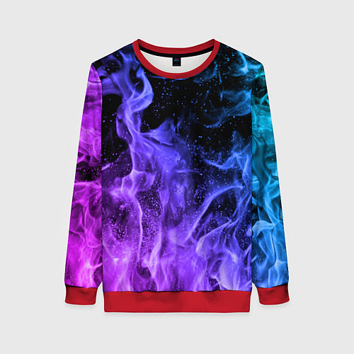 Женский свитшот ОГОНЬ НЕОН / 3D-Красный – фото 1