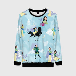 Свитшот женский Mulan Pattern, цвет: 3D-черный