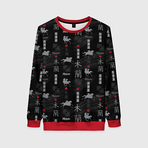 Женский свитшот Mulan Black Pattern / 3D-Красный – фото 1