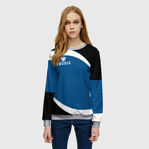 Женский свитшот Russia / 3D-Меланж – фото 3