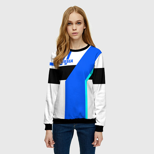 Женский свитшот Russia / 3D-Черный – фото 3