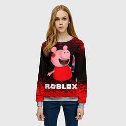 Свитшот женский Roblox Piggy, цвет: 3D-меланж — фото 2