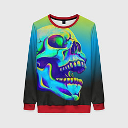 Свитшот женский Neon skull, цвет: 3D-красный