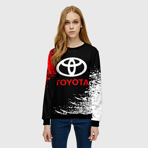 Женский свитшот TOYOTA / 3D-Черный – фото 3