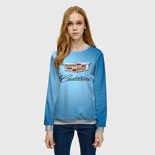 Женский свитшот Cadillac / 3D-Меланж – фото 3