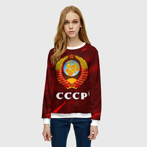 Женский свитшот СССР USSR / 3D-Белый – фото 3